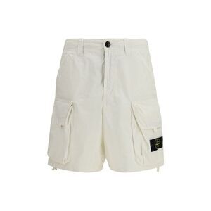 Stone Island White Cotton Bermuda Men's Shorts
